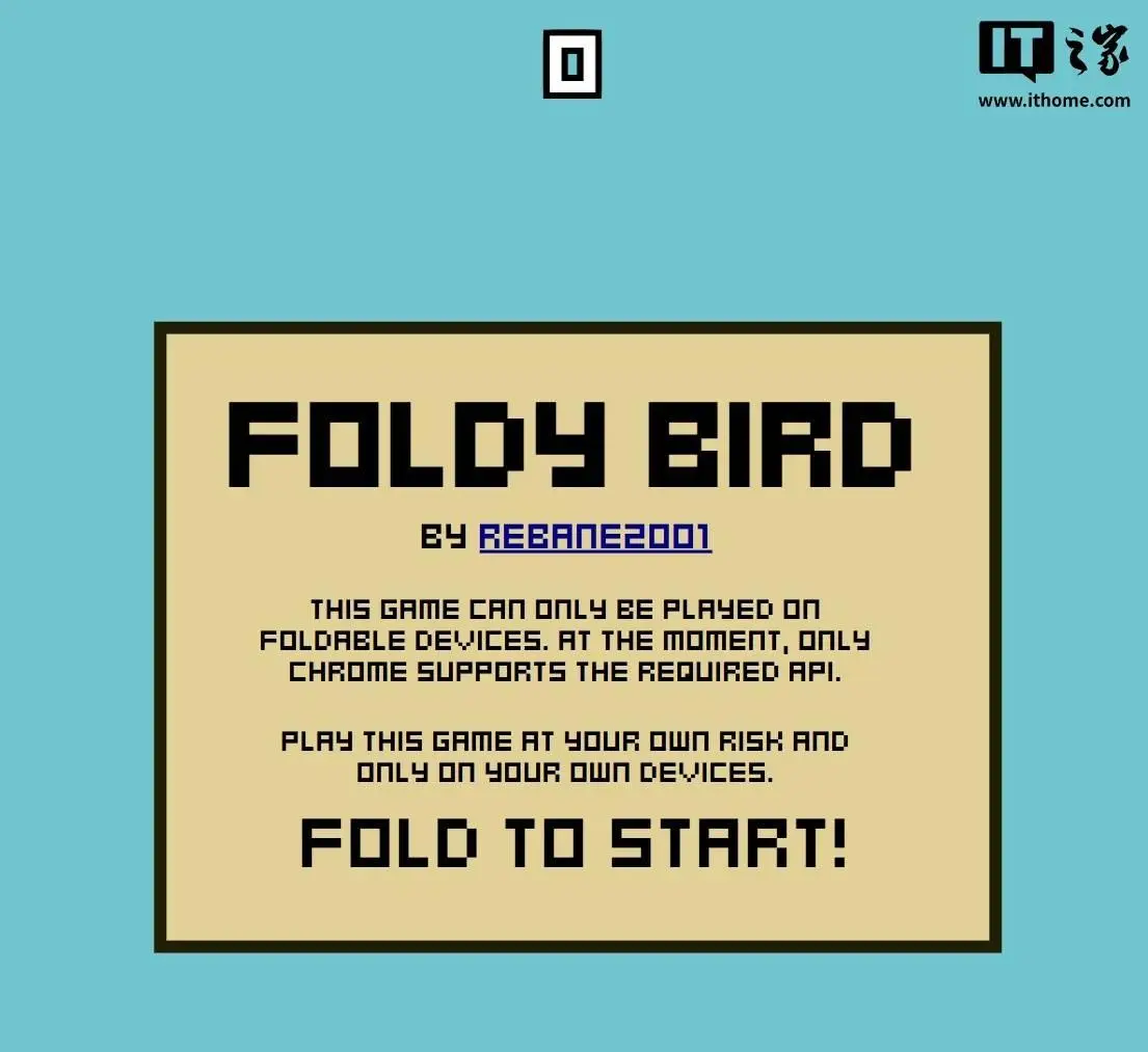 鉸鏈大考驗(yàn)，玩家用折疊屏手機(jī)開(kāi)合游玩《Flappy Bird》小游戲